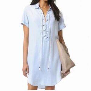 Rails Chambrey Rocky Shift Mini Lace Up Summer Dress Short Sleeved Small